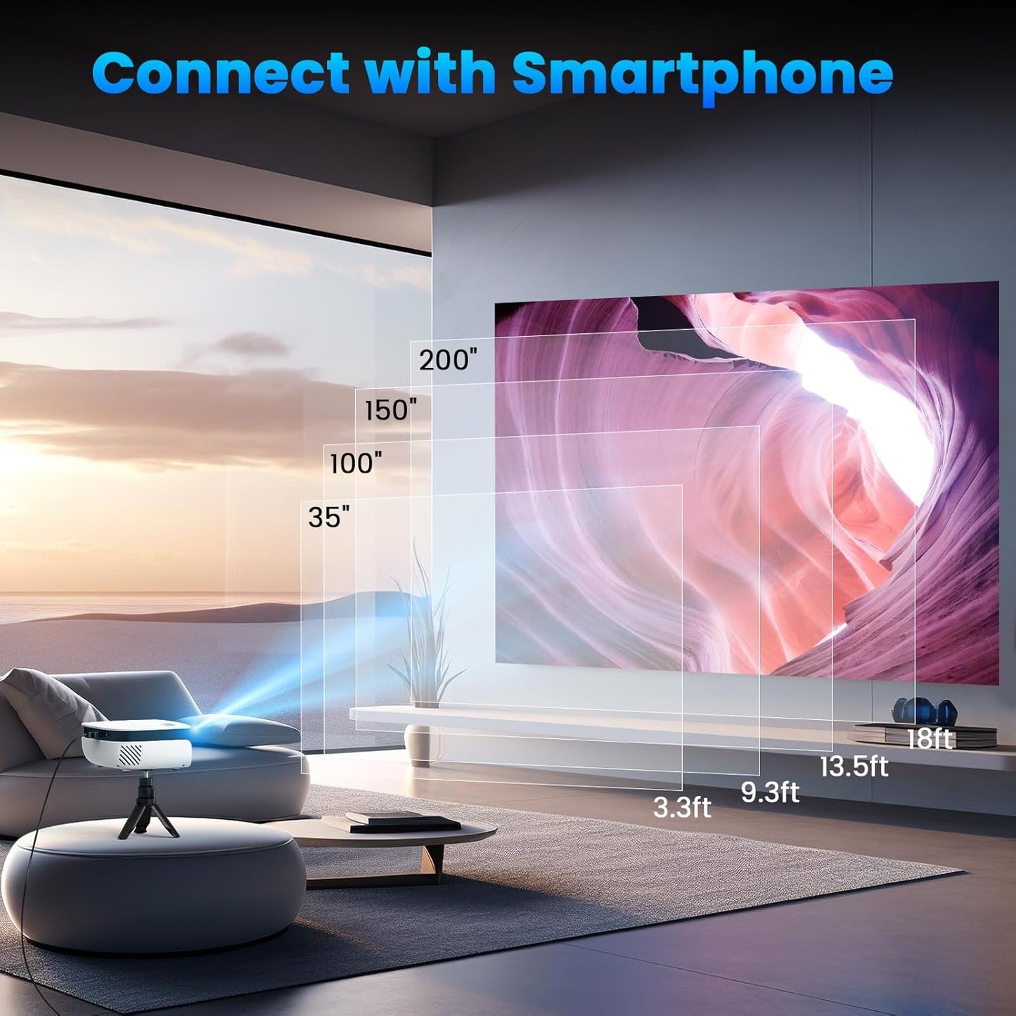 Portable Outdoor Movie Projector with Tripod